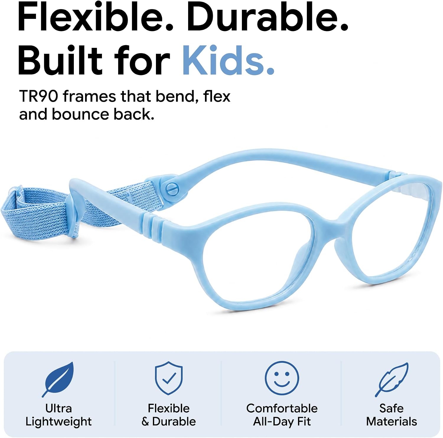 Bendable Kids Glasses 1-3 Years - 45-15-120 Flexible Toddler Eyeglasses Frames For Prescription Lenses