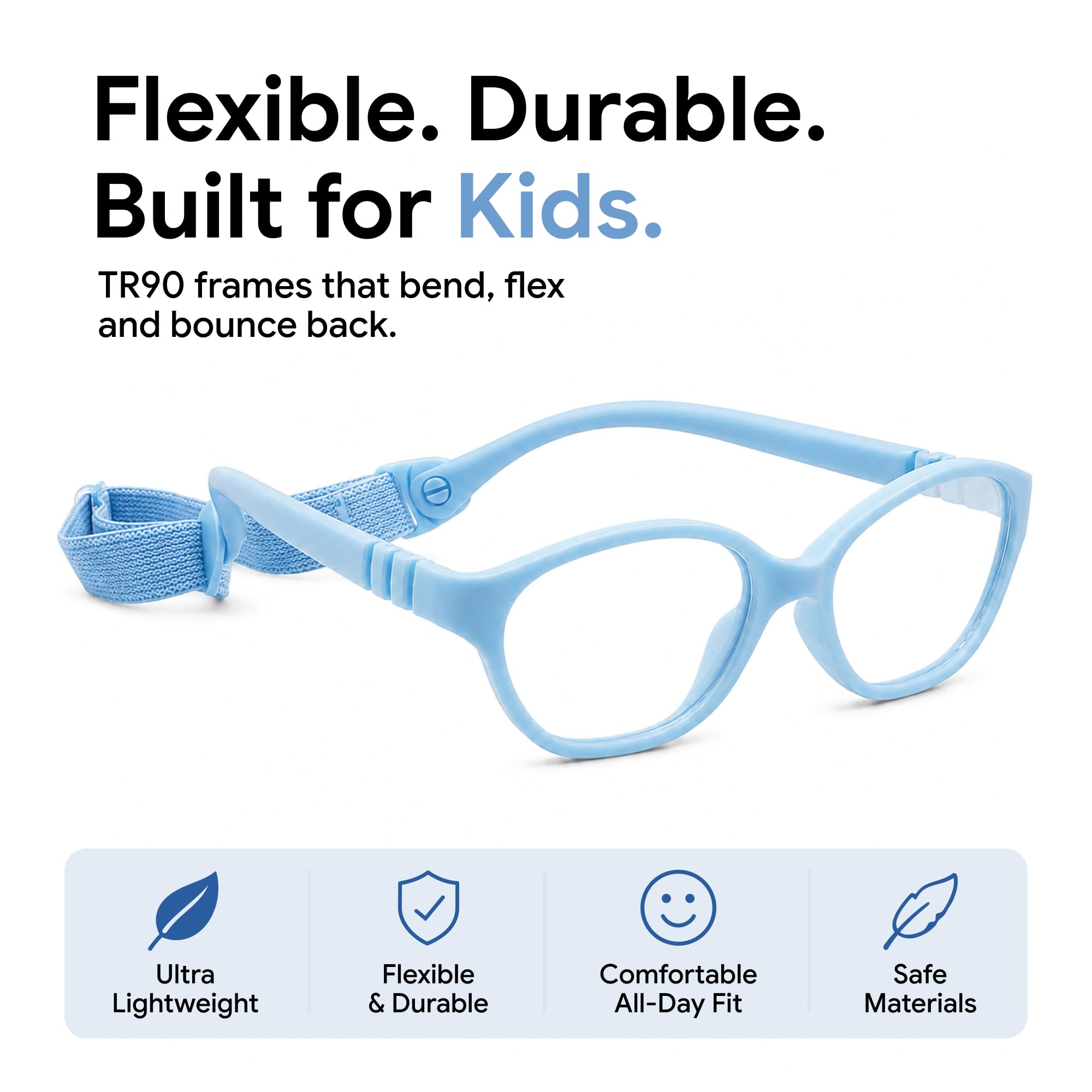 Gafas irrompibles para niños, gafas graduadas, 1-3 marcos de gafas para niños pequeños, XS