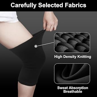 Knee Support Brace 2 Pack for Men & Women, Compression Sleeve Knee