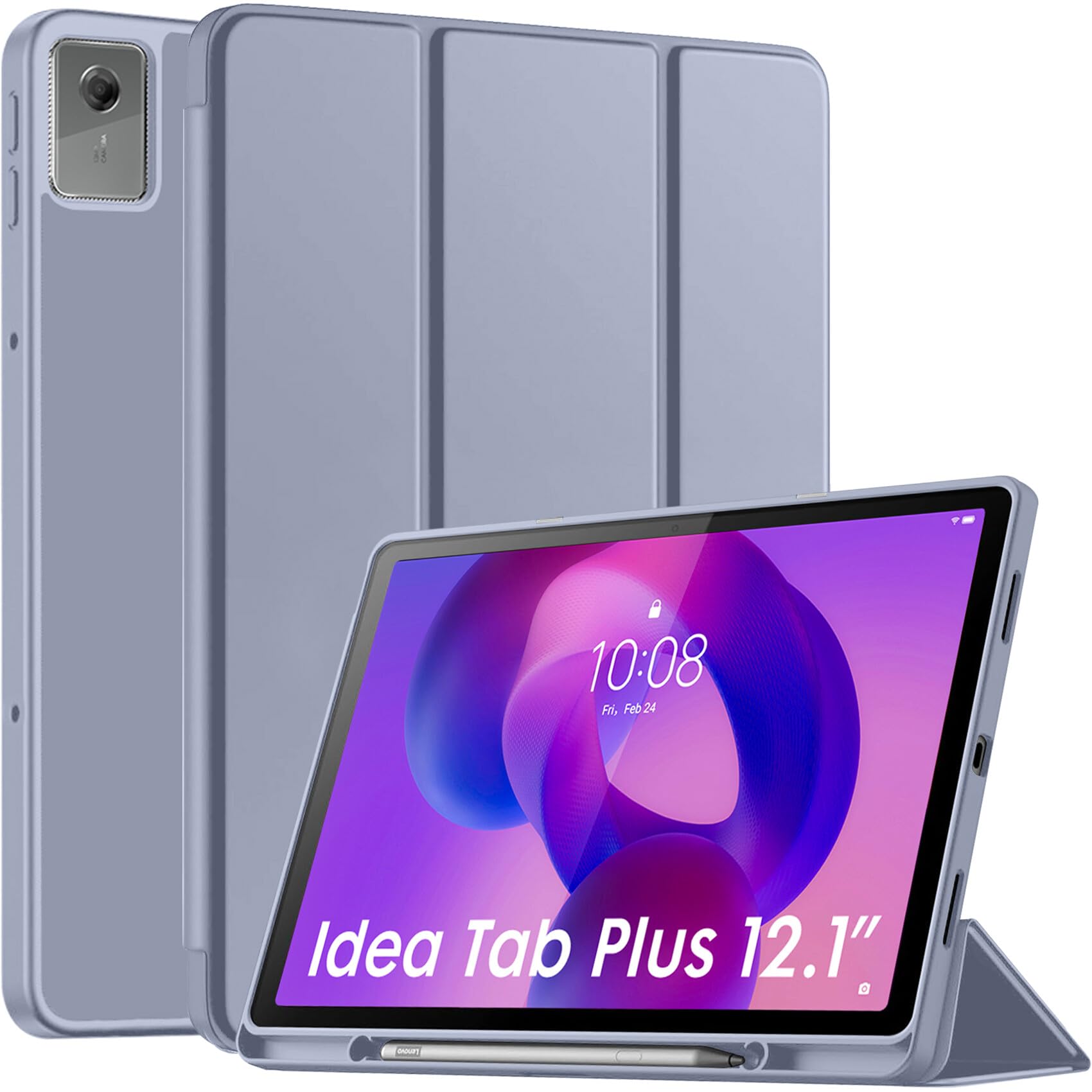 Robustrion Cover for Lenovo Idea Tab Plus 12.1 inch Cover Case with [Pencil Holder], Trifold Cover Case for Lenovo Idea Tab Plus Tablet Cover [Auto Sleep Wake Support] - Black — Amazon image 12