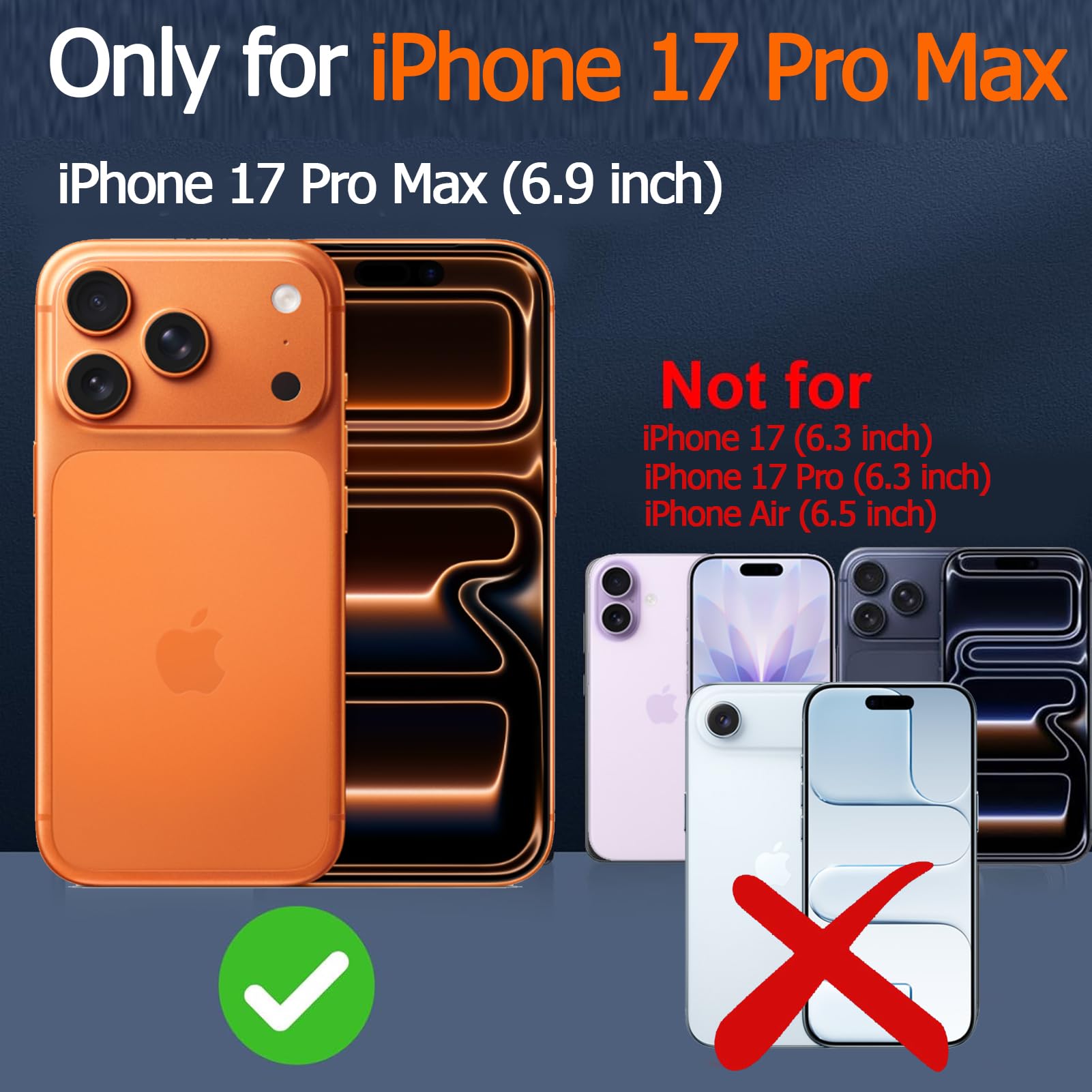Custodia con batteria per iPhone 17 Pro Max, migliorata, 12000 mAh, custodia protettiva wireless portatile, compatibile con iPhone 17 Pro Max (6,9 pollici), con caricabatterie ricaricabile (arancione)