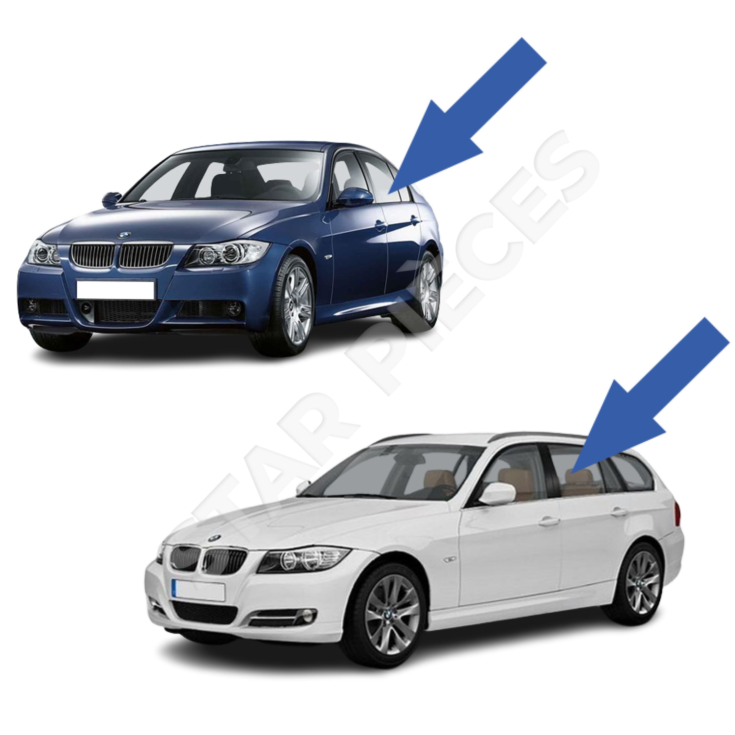 STARKIT PERFORMANCE Elevalunas compatible para BMW E90 E91 (Serie 3) (2005-2012) TRASERO IZQUIERDO (trasero conductor) 51357140589