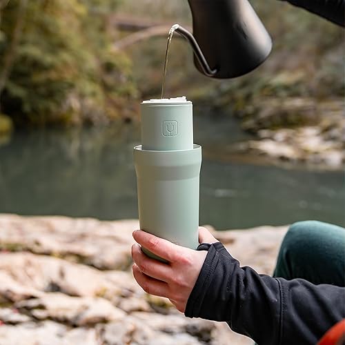 Miniatura 4 de BrüMate Pour Over 20oz Insulated Coffee Mug 2-in-1 Travel Coffee Maker with 100% Leakproof Lid Insulated Coffee Tumbler Travel & Camping Dune