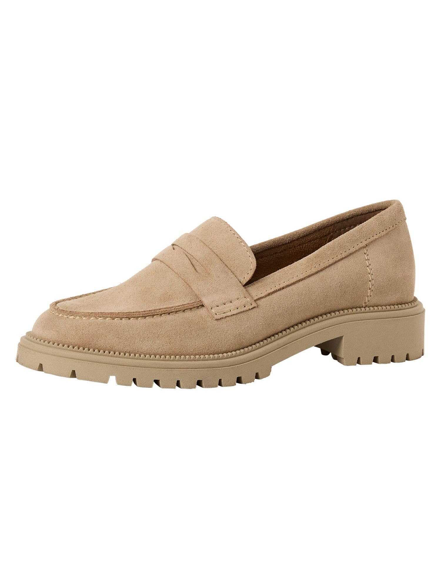 Tamaris Women's loafer flat leather beige 7.5 UK