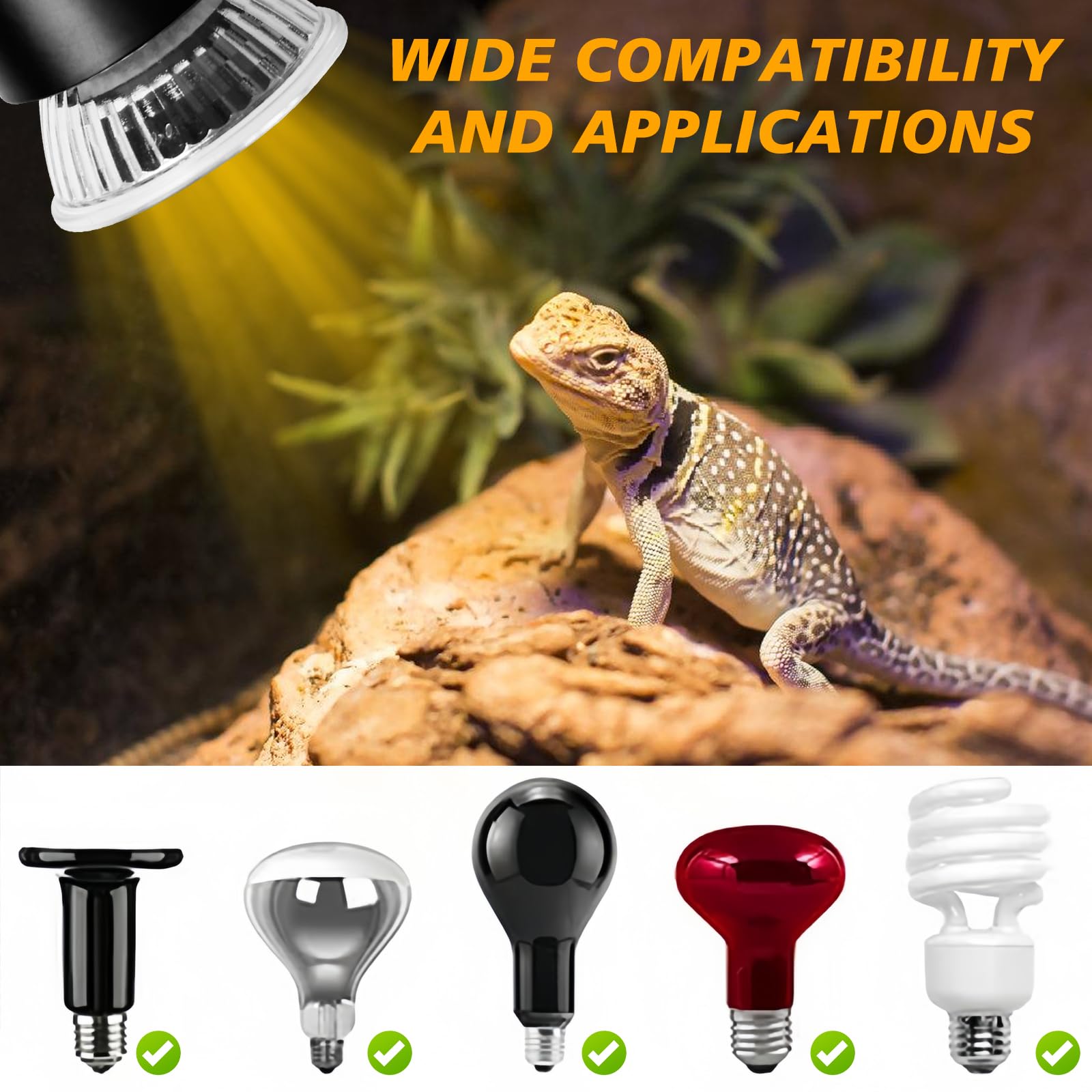 SUNOYA Reptilien Wärmelampe 25W/50W - Keramik E27 Mit Temperaturregler Für Schildkröten, Schlangen & Eidechsen