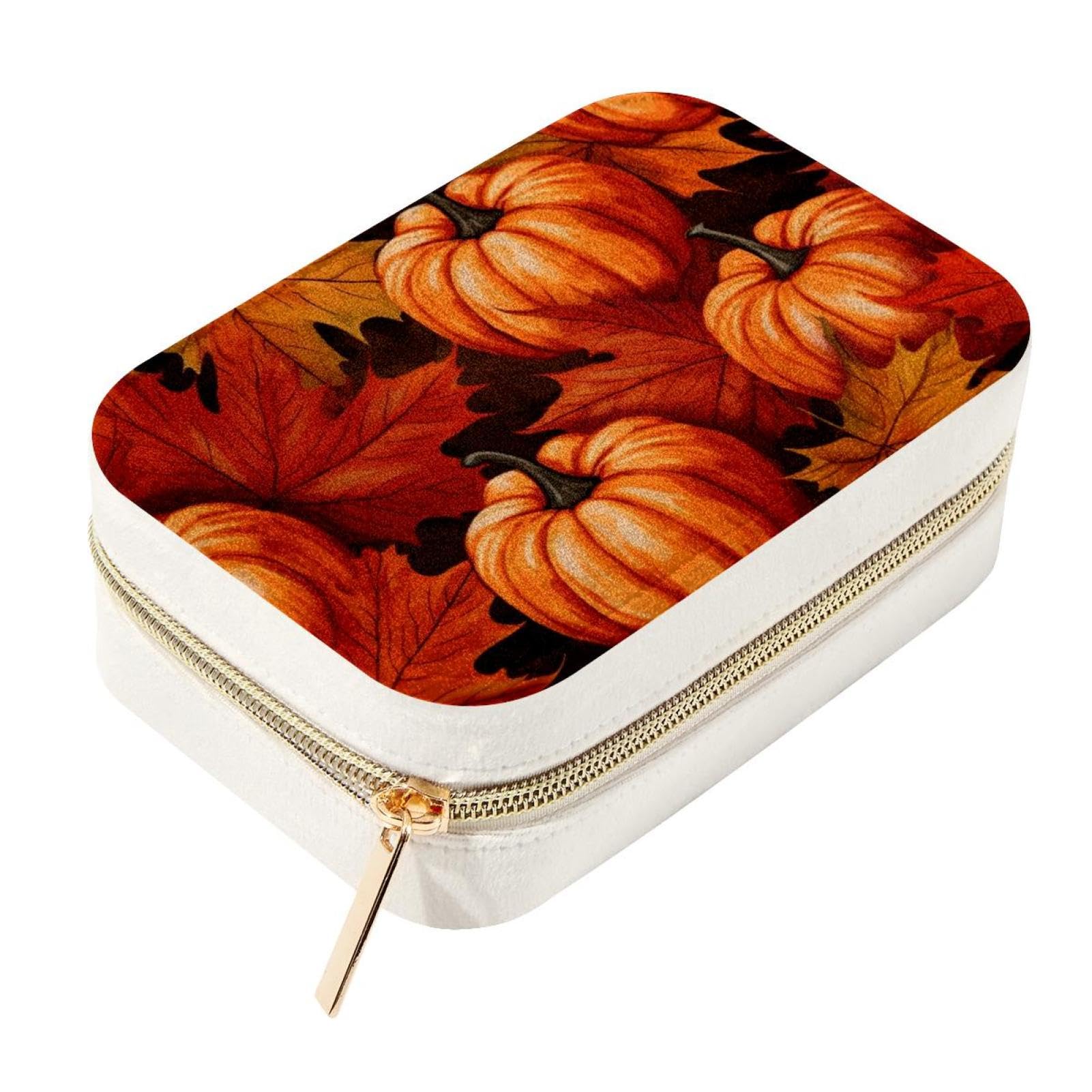 Boîte à bijoux en velours d'automne pour bagues et colliers