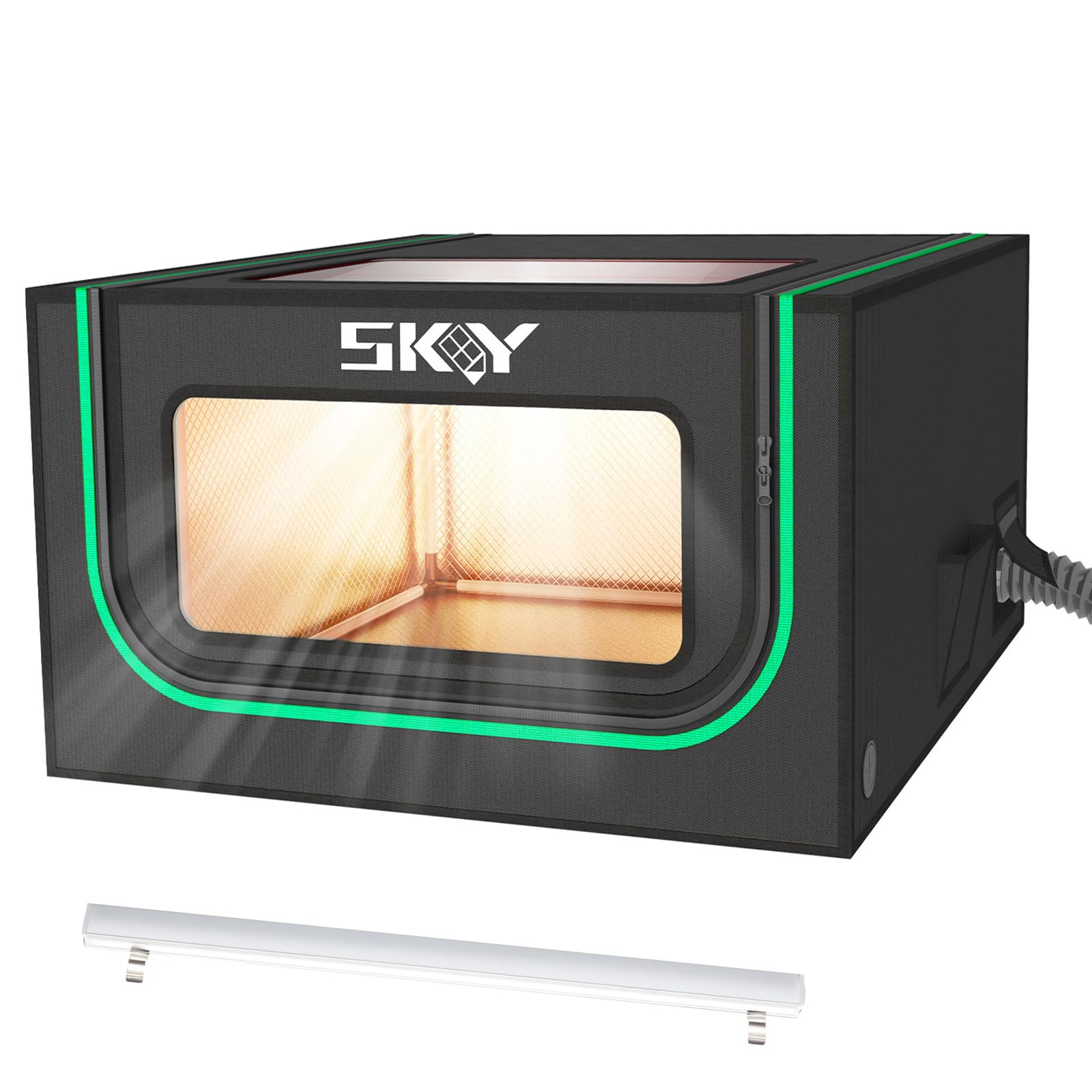 Lutyr Integrated Laser Engraver Enclosure with LED Light, Ventilation Kit, Fits for Most Laser Cutter, Insulates Against Smoke, Odor and Noise, Eye Protection