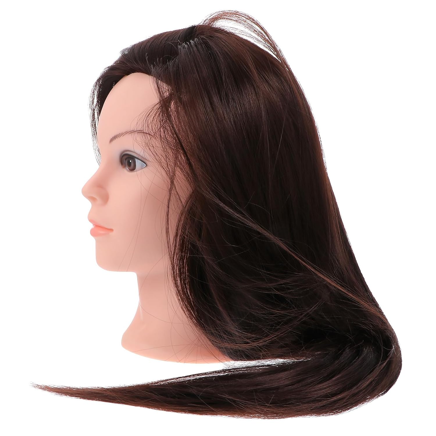 PRETYZOOM Synthetic Hair Mannequin Head for Practice with Natural Color Hairdressing Training Wig Head for Braiding and Styling for Cosmetology Students