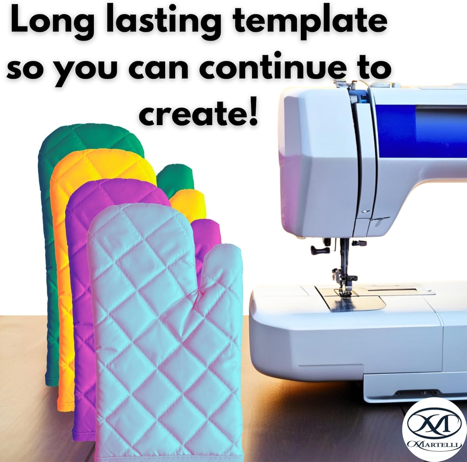 Martelli - Oven Mitt Template – No Slip Sewing Quilt Template with Pattern - DIY Sewing Projects for Kitchen - Holiday Sewing Project