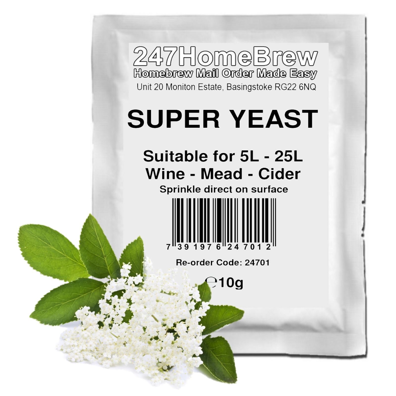 Buy Elderflower Sparkling Wine Yeast 525L Homebrew Wine, Mead, Cider