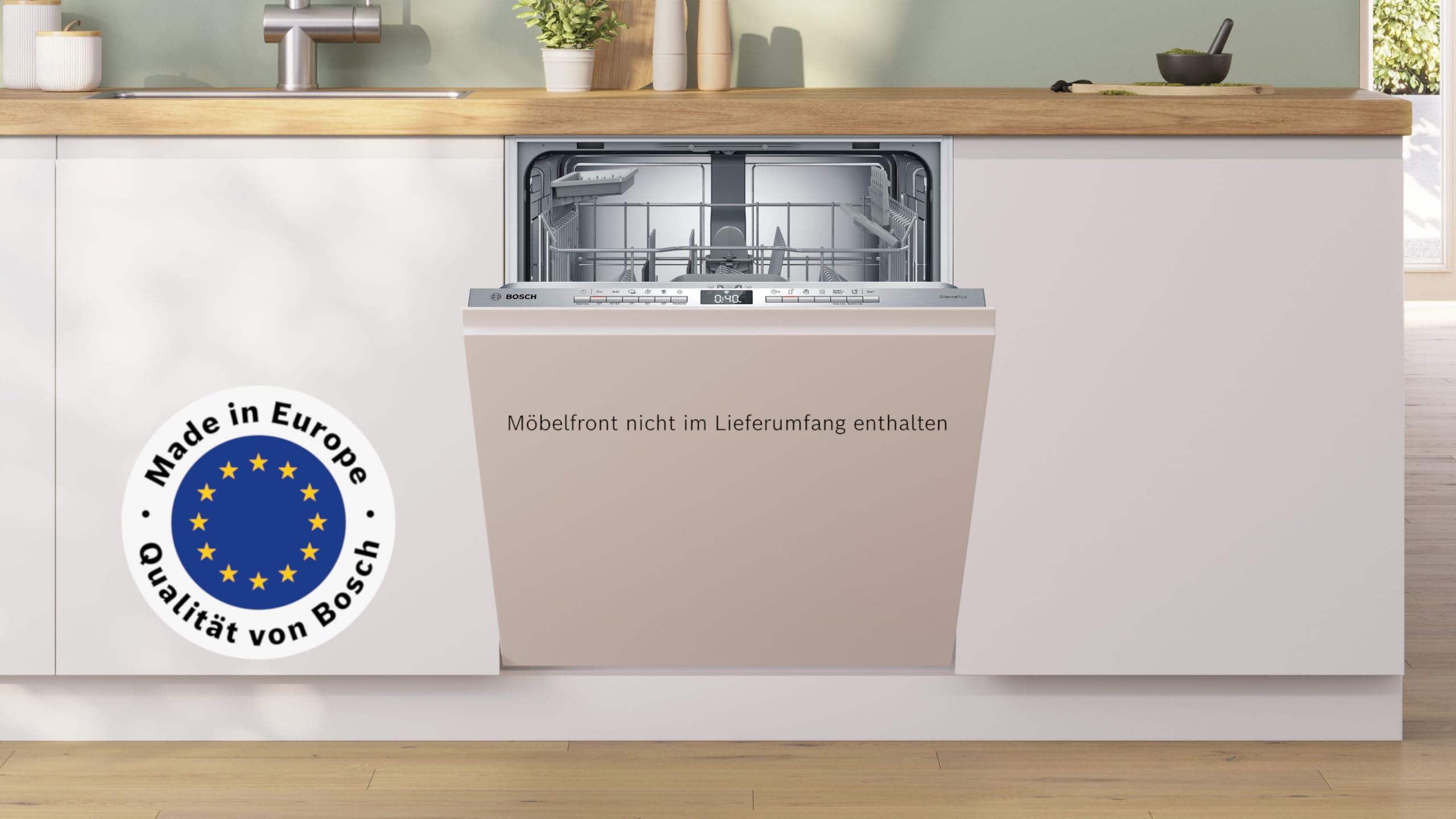 Bosch Serie 4 SBV4ETX08E Vollintegrierter Geschirrspüler 60 cm mit Besteckkorb, Programmassistent, AquaStop