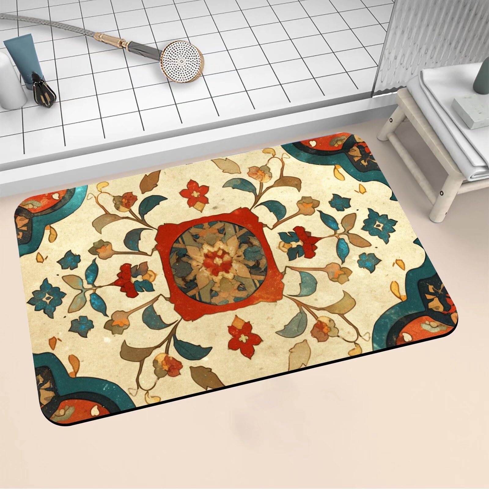 Tapis de bain antidérapant en microfibres 140x200cm pour douche et baignoire