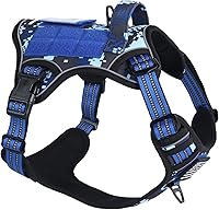 Vista 27 de BUMBIN - Arnés táctico para mascotas, inteligente, antitirones, ajustable con asa, reflectante, arnés, para perros grandes, medianos y pequeños