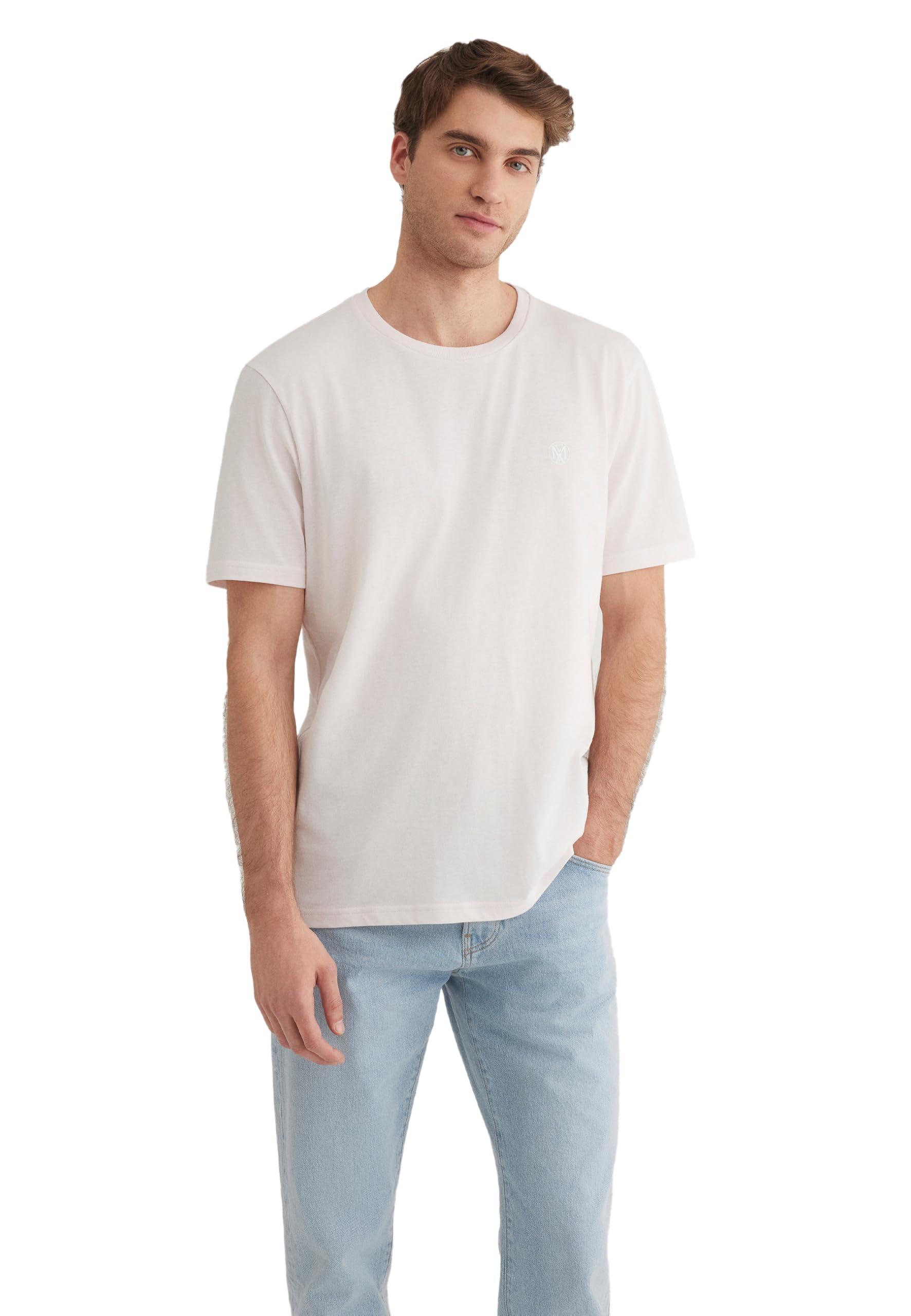 Mavi Men's Crew Neck Tee T-Shirt, Shrinking Violet, L, Shrinking Violet, L