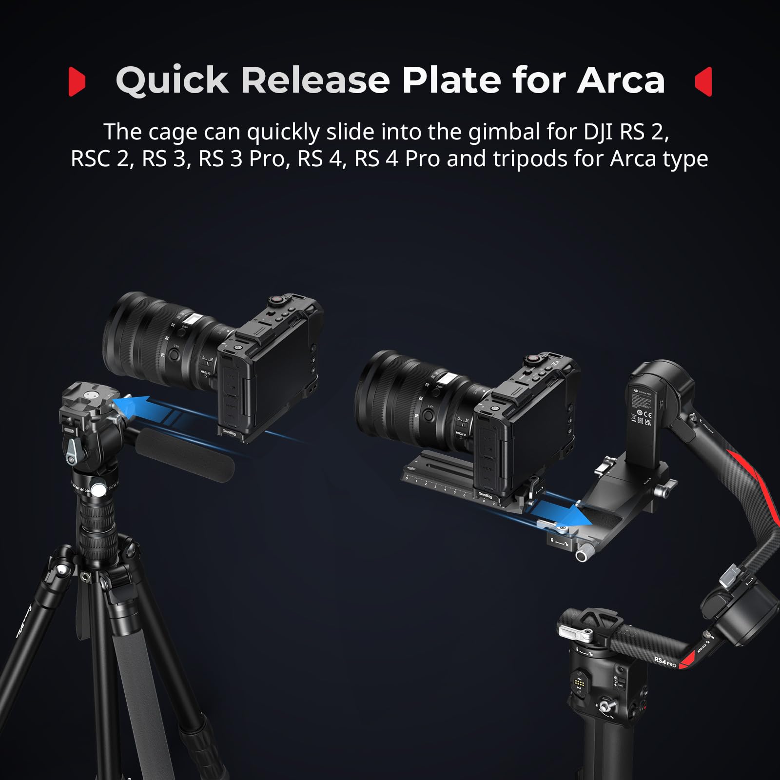 SmallRig Kit Gabbia per Fotocamera per Nikon ZR con Impugnatura in Silicone, Maniglia Superiore per ARRI, Morsetto per Cavo HDMI, Freddo Integrata e Piastra a Sgancio Rapido per Arca - 5647