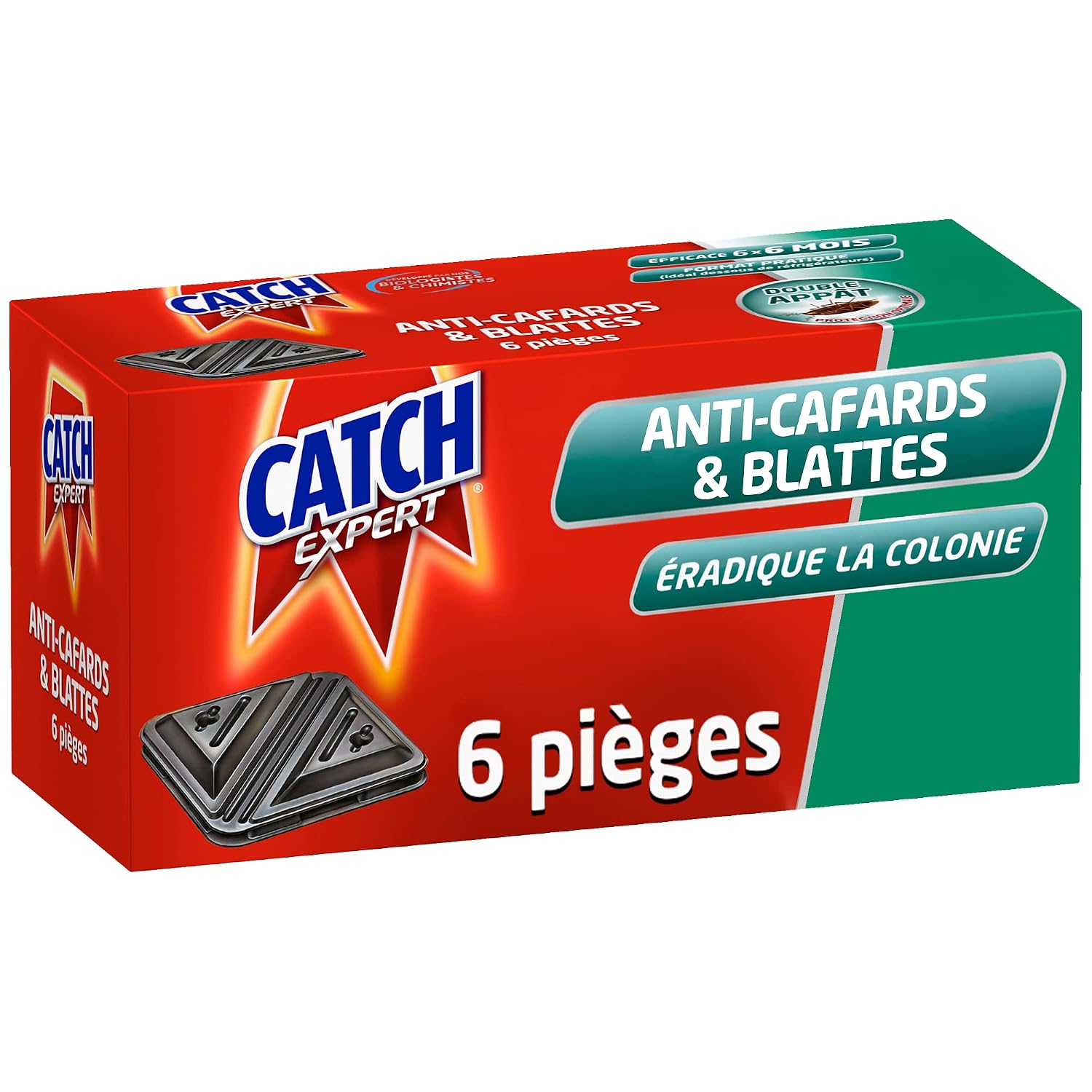 CATCH EXPERT Pieges Anti Cafards et Blattes, Appat Alimentaire, Efficace, Elimine La Colonie, Protection Maison Longue Duree, Piege Insectes Rampants, Facile a Utiliser, pièges x6 — vue 2