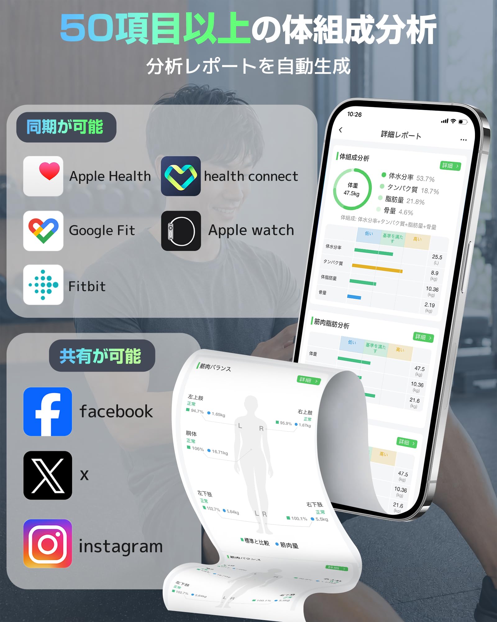 Amazon.co.jp: arboleaf 体重計 体組成計 体脂肪計 8電極 カラダ