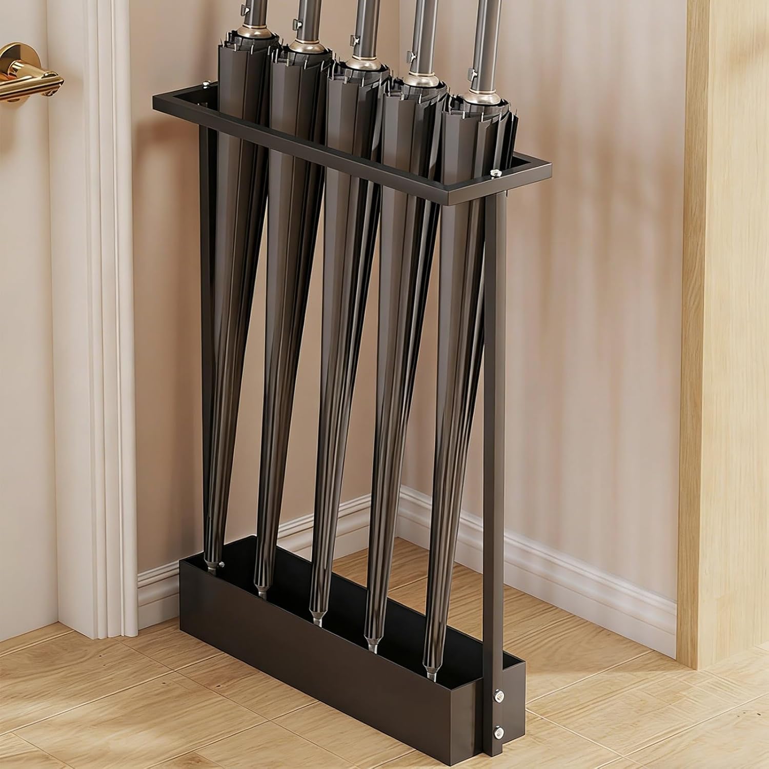 Indoor with Drip Tray, Space-Saving Modern Holder for Entryway, Hotel, School, and Commercial Use
