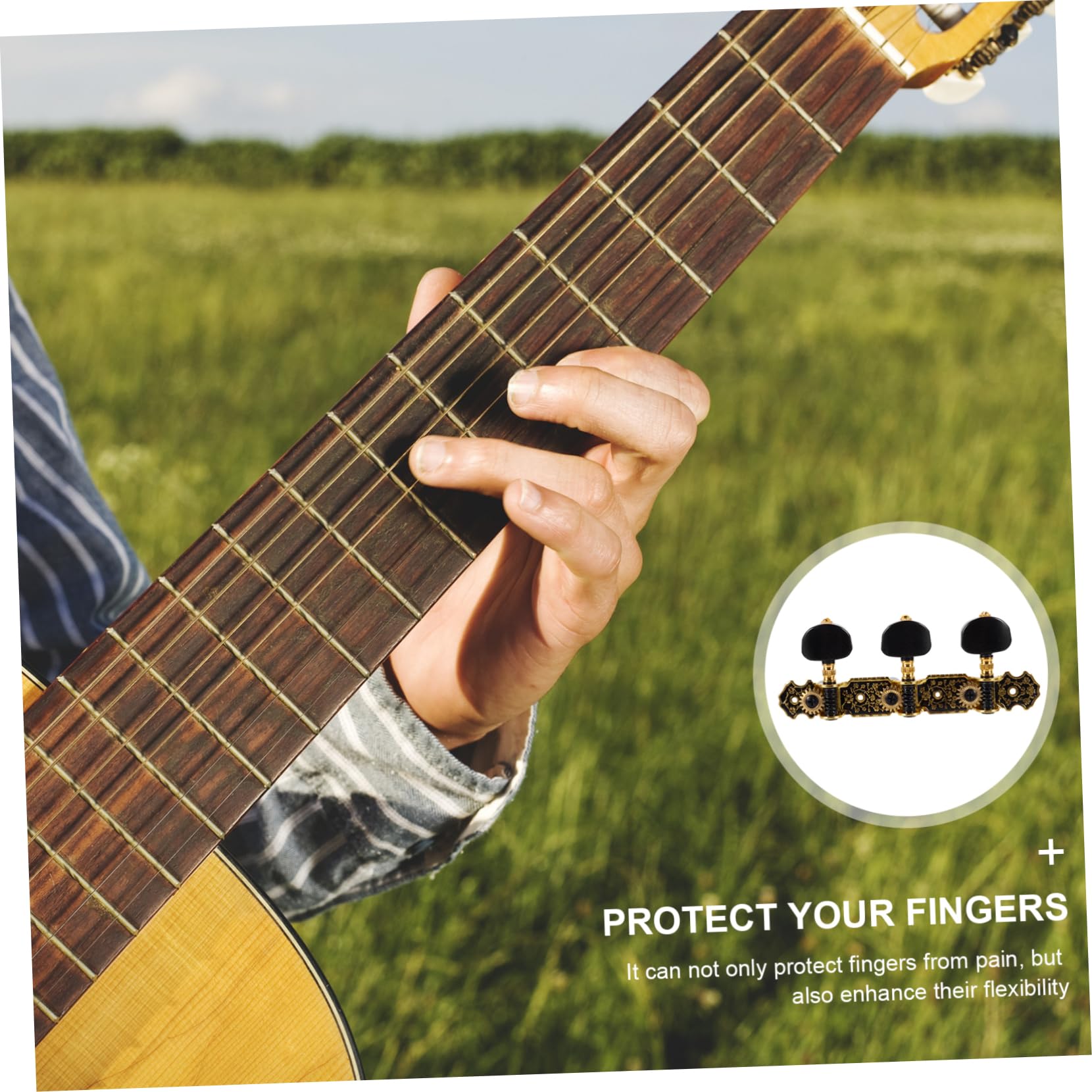BESTonZON 2pares Afinadores De Guitarra Clásica Con Diseño De Patrón De Claves De Afinación Para Instrumentos De Cuerda Instalación Fácil y Estable