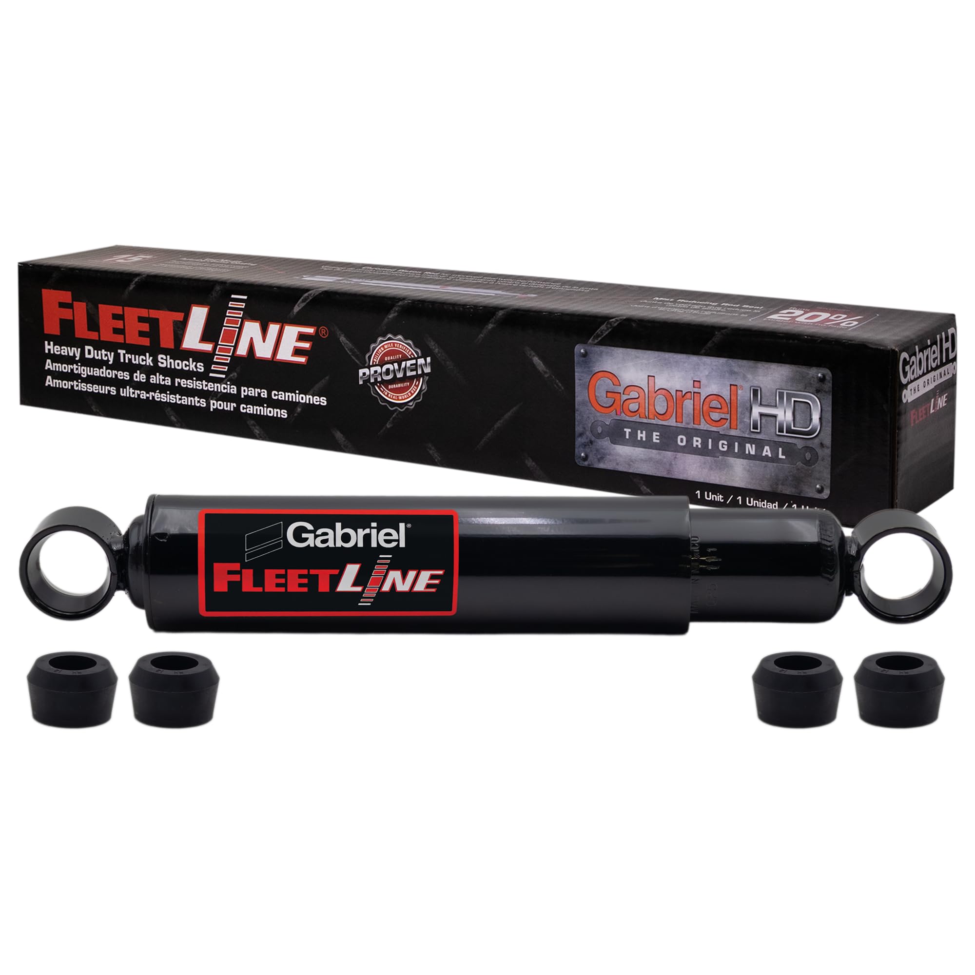 Gabriel 83216 FleetLine HD Truck Front/Rear Shock Absorbers fits International Fleetstar, Loadstar; Wester Start; Chevrolet; Ford; GMC; Truck School Bus; OEM# 28CFG910 5552114 48500-1801