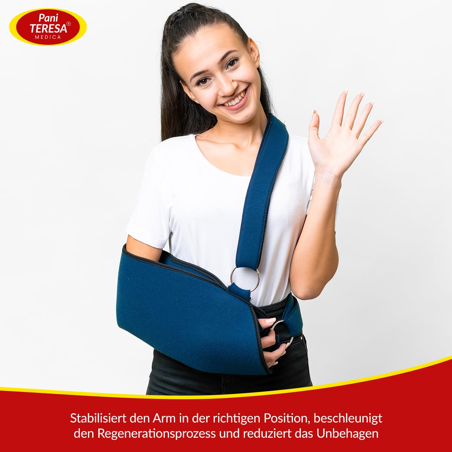 Armschlinge Medizinische Armschlaufe Schulter Für Gipsarm Universell Einstellbar Recht Links Kinder Gebrochener Arm Behandlung Schmerzlinderung Schulterschlinge XXS Dunkelblau