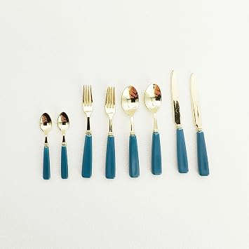 8pcs/Set 16 Scale Dollhouse Miniature mini Simulation Tableware Knife Fork Spoon,Dinner Set Model,bjdob11blythegsc Kitchen Accessories Blue