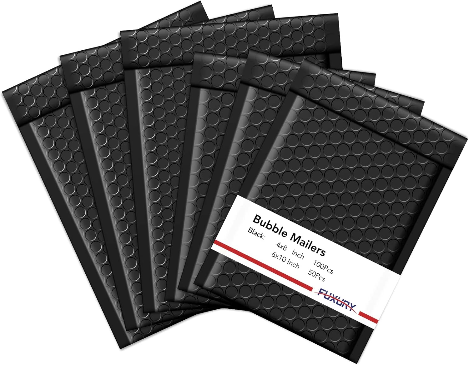 Fuxury 150pcs Bubble Mailers 6x10+4x8 Black,50 pcs 6x10 Padded Envelopes +100Pcs 4x8 Bubble Mailer,Self Seal Waterproof Mailing Envelopes Bubble Padded Bulk #0,#000 Mailers Bubble Padded