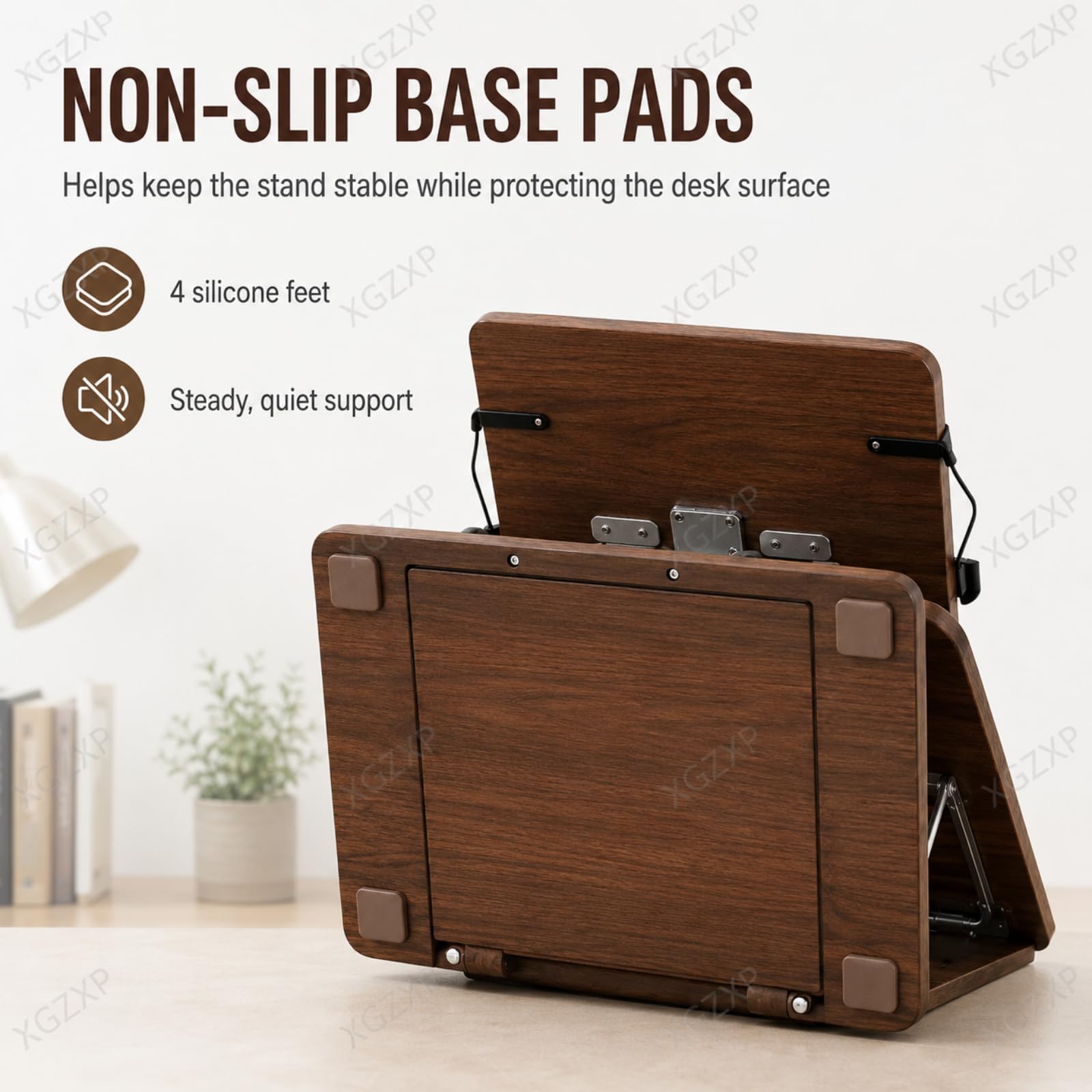 Soporte De Escritura Plegable con Inclinación Ajustable, Atril para Libros, Superficie De Escritura Superior Ajustable A 270° E Inferior De 8 Niveles con Pinzas para Right