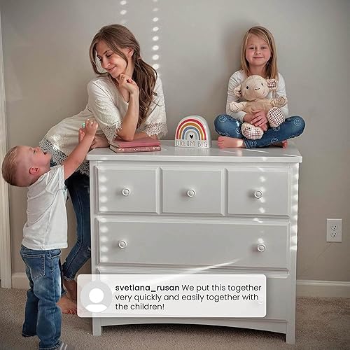 Miniatura 7 de Delta Children Cómoda de 3 cajones con cajones entrelazados, blanco Bianca