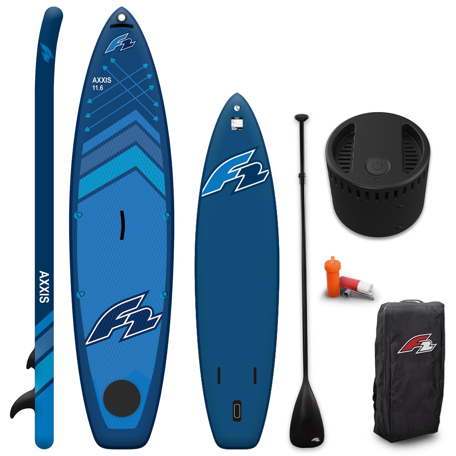 F2 Stand up Paddle Board AXXIS SMART SUP mit E-Pumpe 11,6 Navy 2024/2025