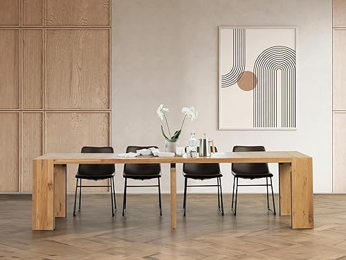 Miniatura 6 de Transformer Table - Mesa de comedor extensible de madera maciza, asientos 2-12, mesa de comedor extensible, muebles que ahorran espacio, muebles de
