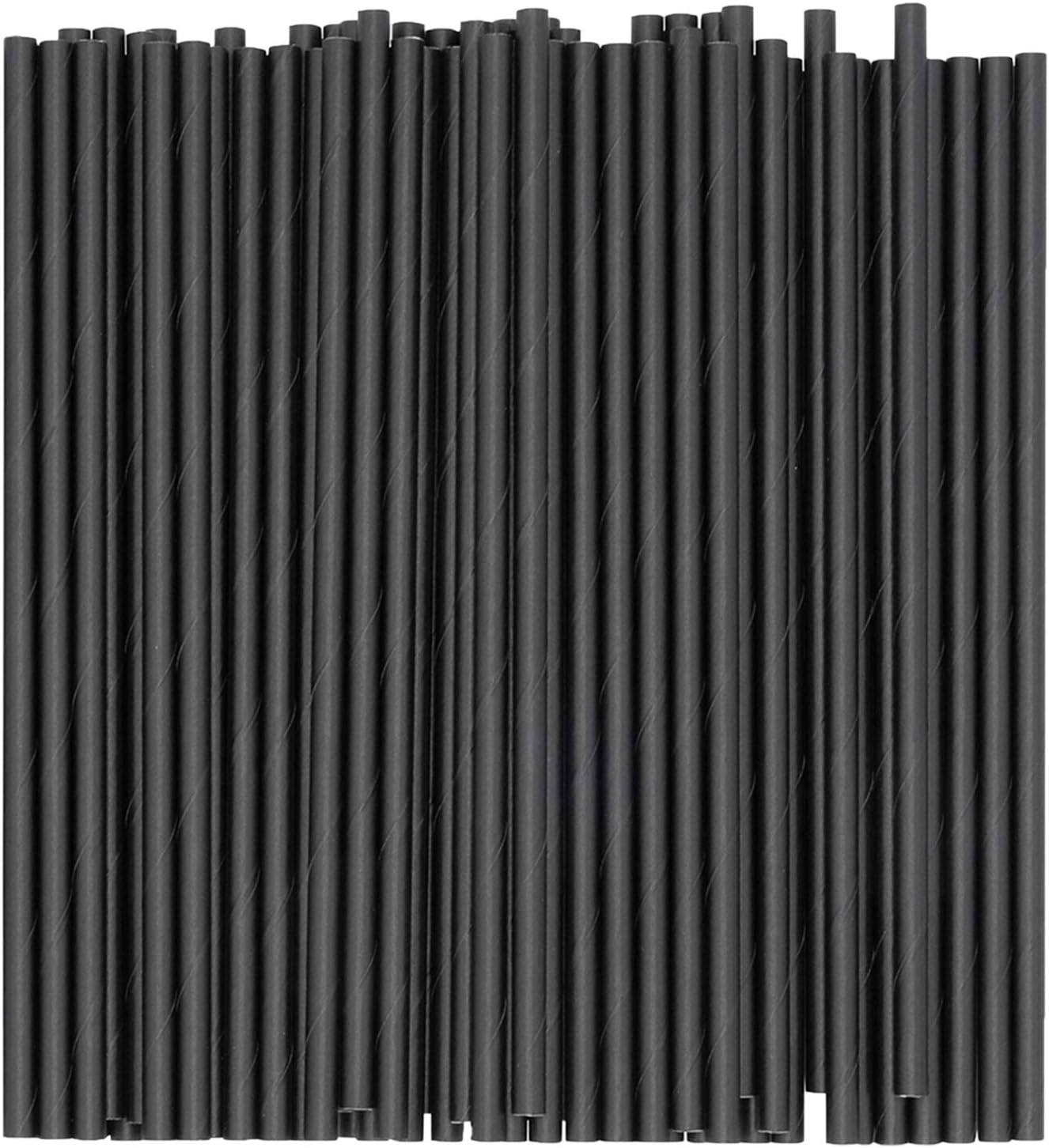 [300 Pack] 7 Inch 100% Biodegradable Paper Sip Stirrers/Straws - Black - For Cocktail & Coffee…