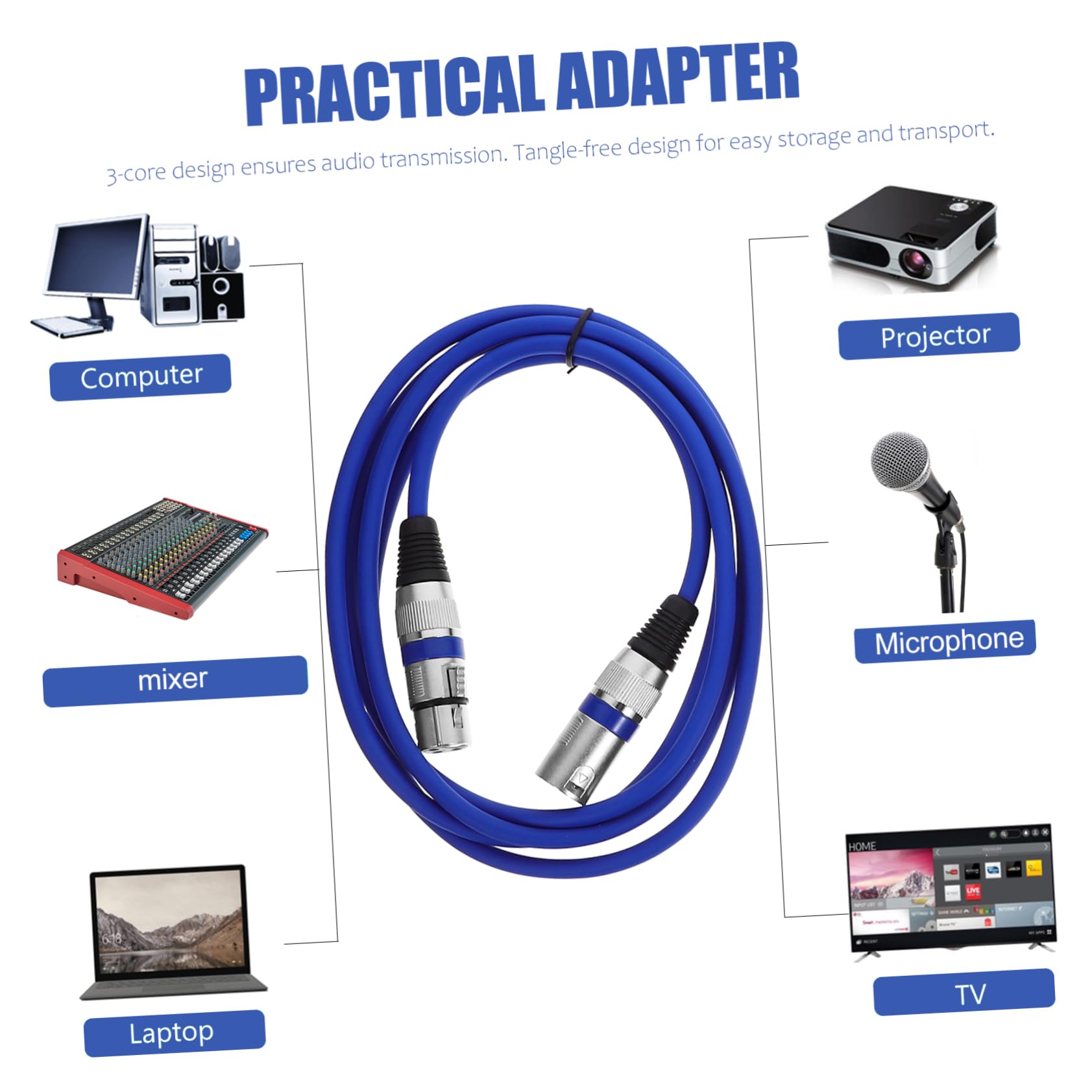 Sosoport 4 Sätze Xlr Kabel Xlr Männchen Zu Weibchen Mikrofonkabel Und Flexibles Und Langlebiges Audiokabel Für Professionelle Anwendungen 3 Stück * 4