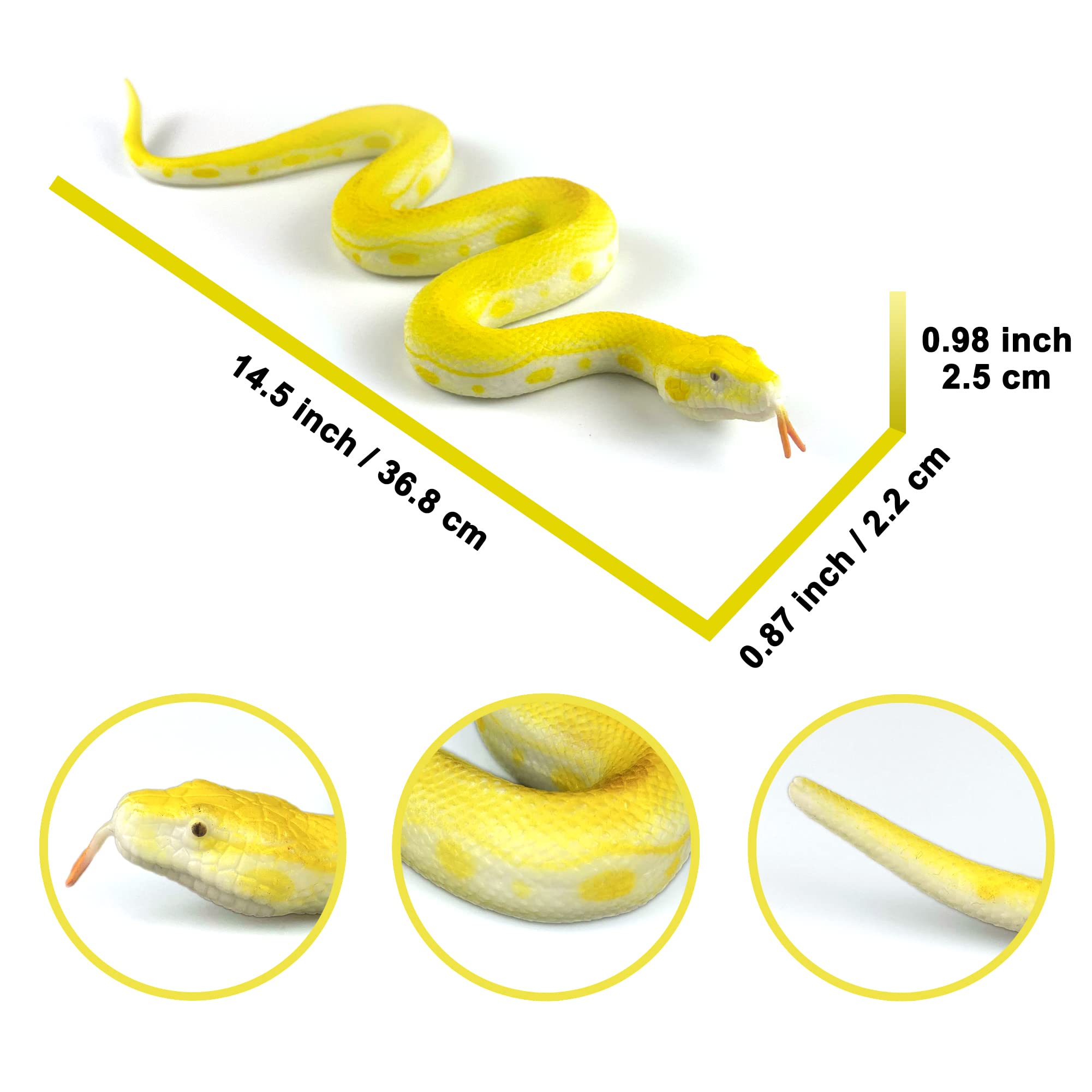 Snapklik.com : HOHAJIU Fake Snake Toy Realistic Rubber Snake Toy 14.5 ...