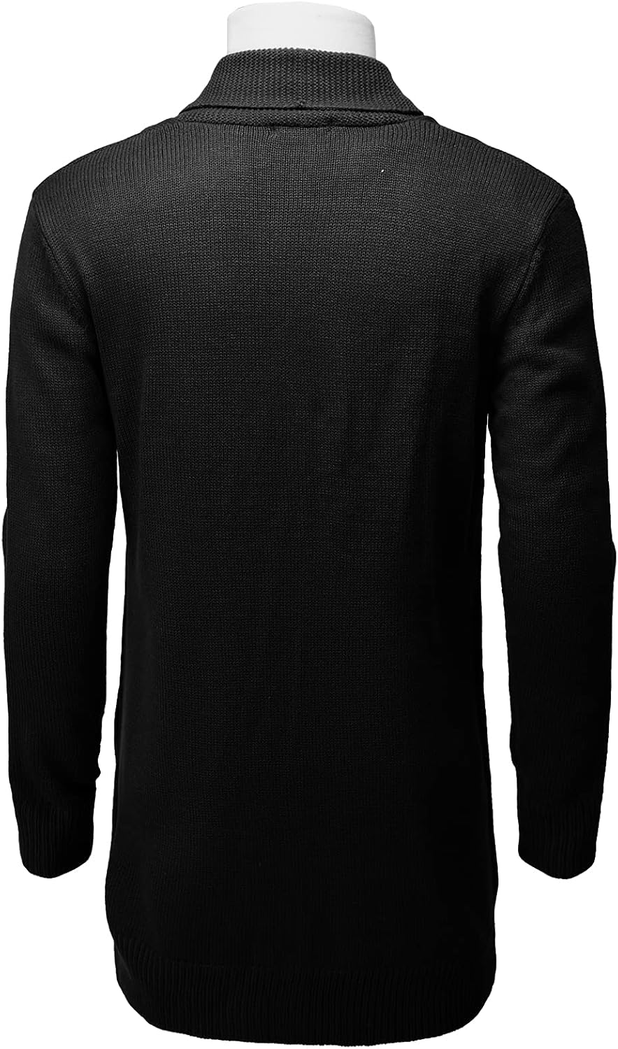 H2H Mens Casual Comfortable Fit Ruffle Shawl Collar Knitted Open Front Long Length Sweater Cardigan