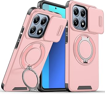 Compatible with Honor 400 Smart Phone Case with Ring Holder Blue, Cases for Honor 400 Smart Slide Camera Cover Accessories Funda para Shockproof Protective Original Case Rosa