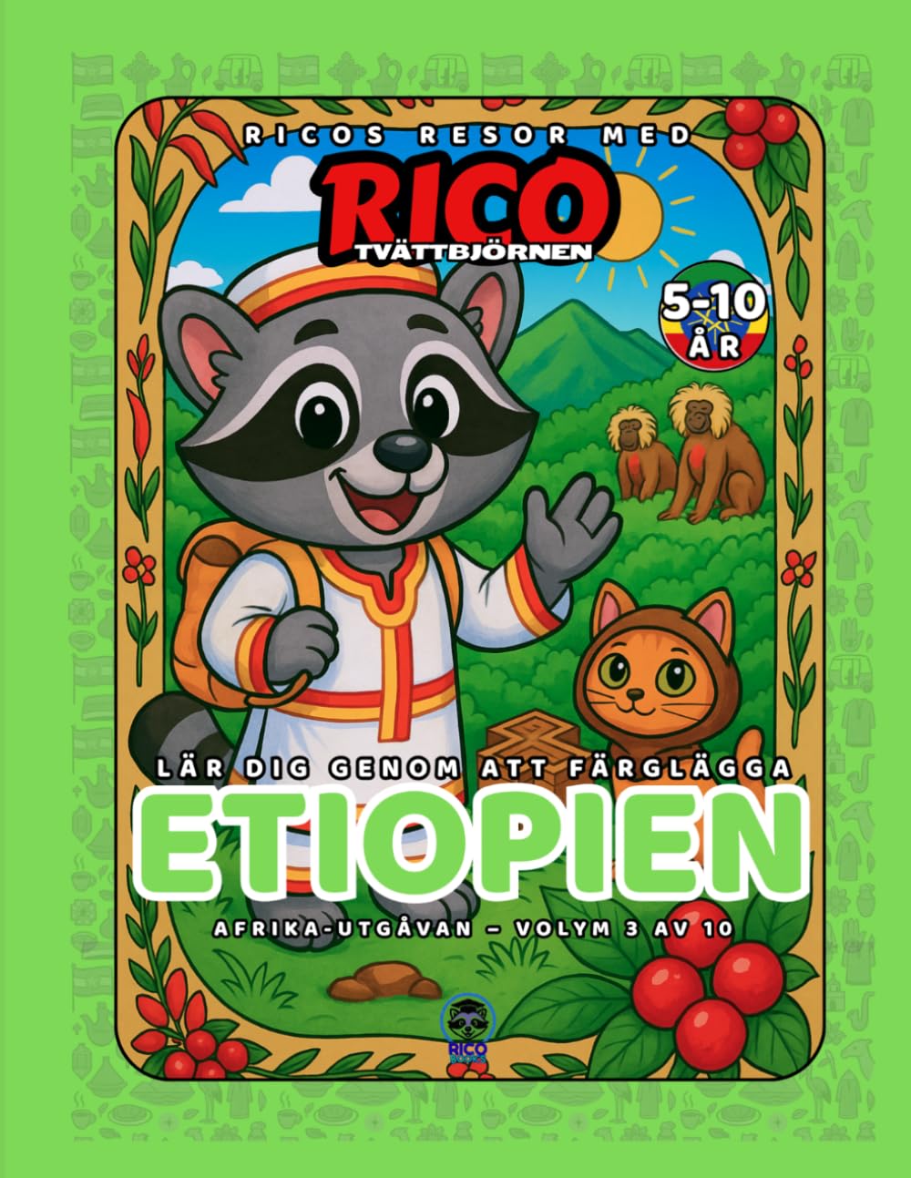 Etiopien – Målarbok för barn (5–10 år) | Ricos Resor – Afrika Vol. 3