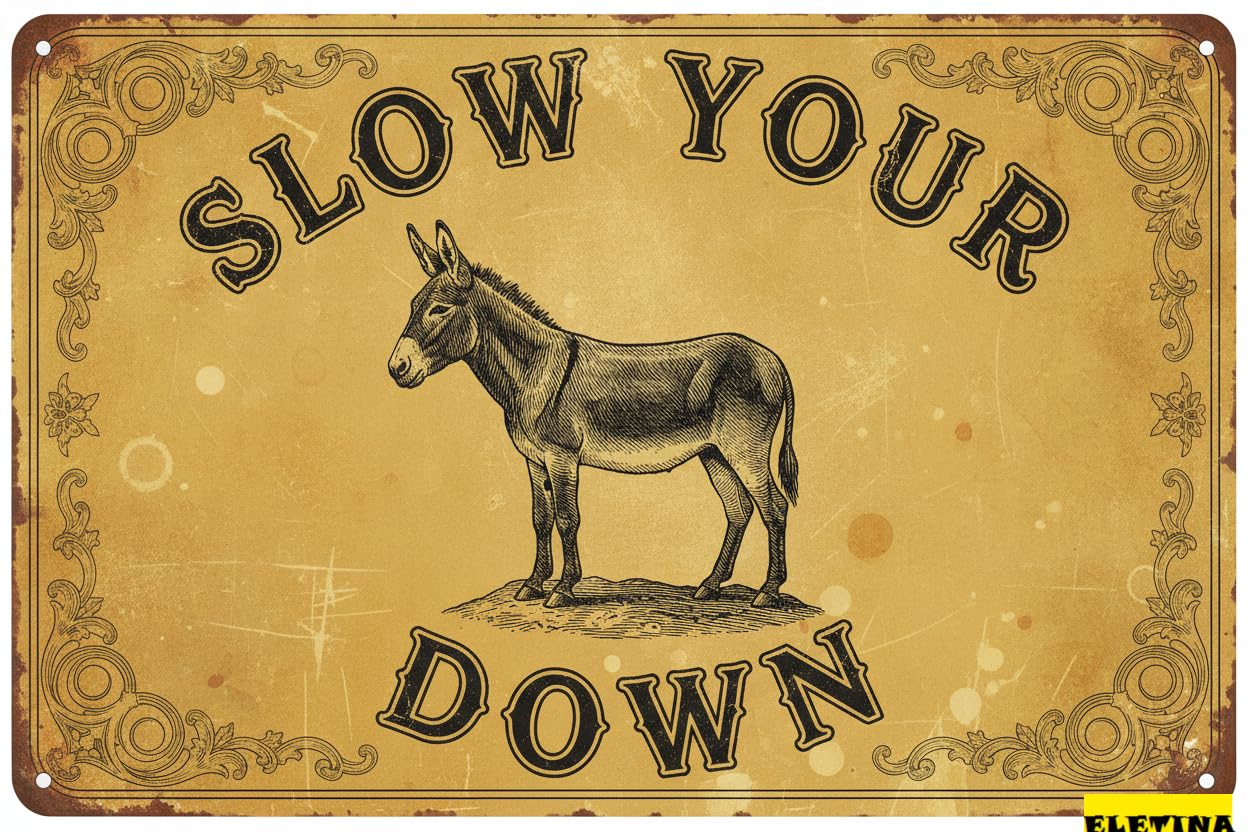 Personalized Sign for Man Cave Slow Down Metal 8x12in Warning Plaque Driveway Wall Decor Safety Reminder Gift Private Property Decorative