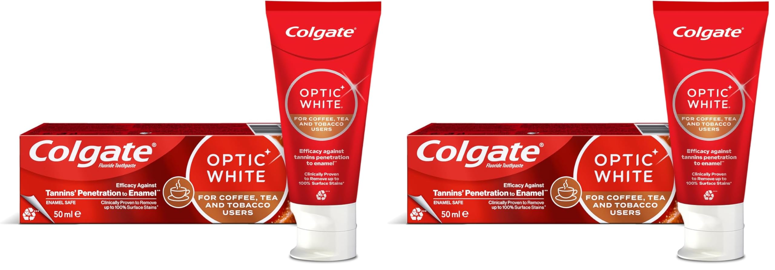 Colgate Optic White Kahve ve Çay Kullanıcıları İçin Beyazlatıcı Diş Macunu 50 ml 2li paket