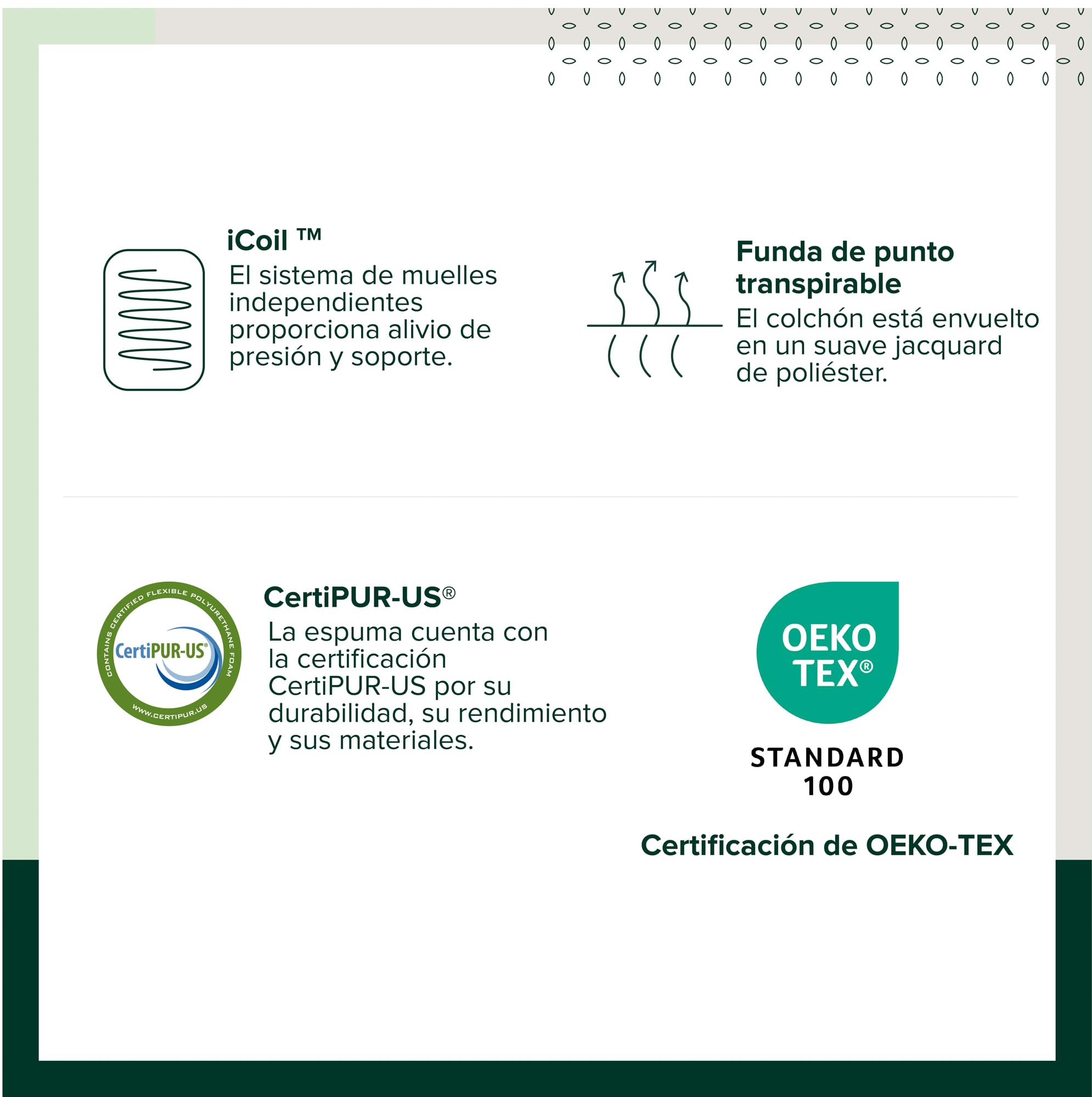 Zinus Colchón Híbrido 135x190 cm 20 cm Tight Top Muelles Ensacados Espuma Viscoelástica Alta Transpirabilidad