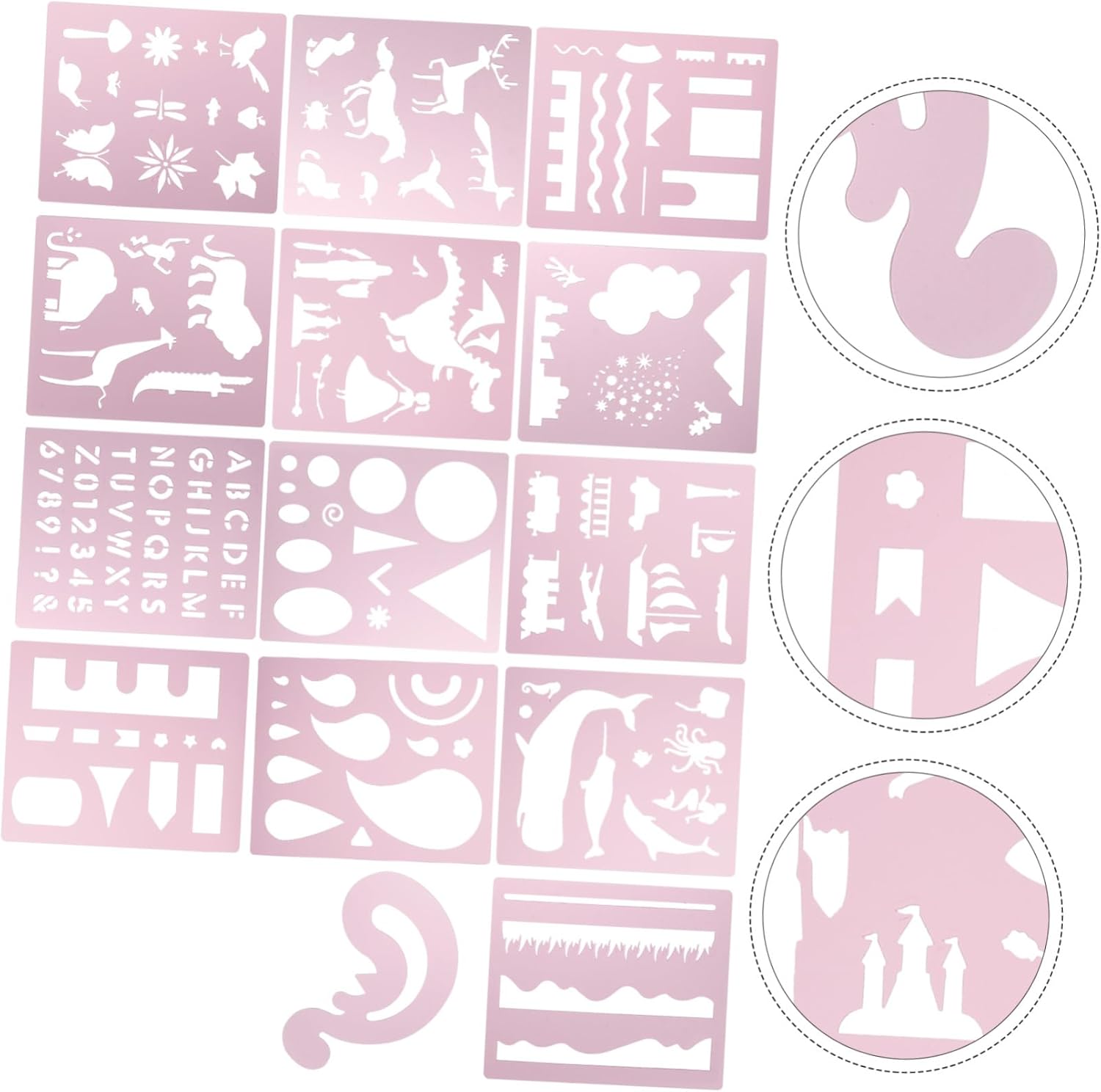 STOBOK 42pcs Crafts Stencil Template DIY Hand Account Pp Hollow Painting Dark Paint Safe for Boys and Girls