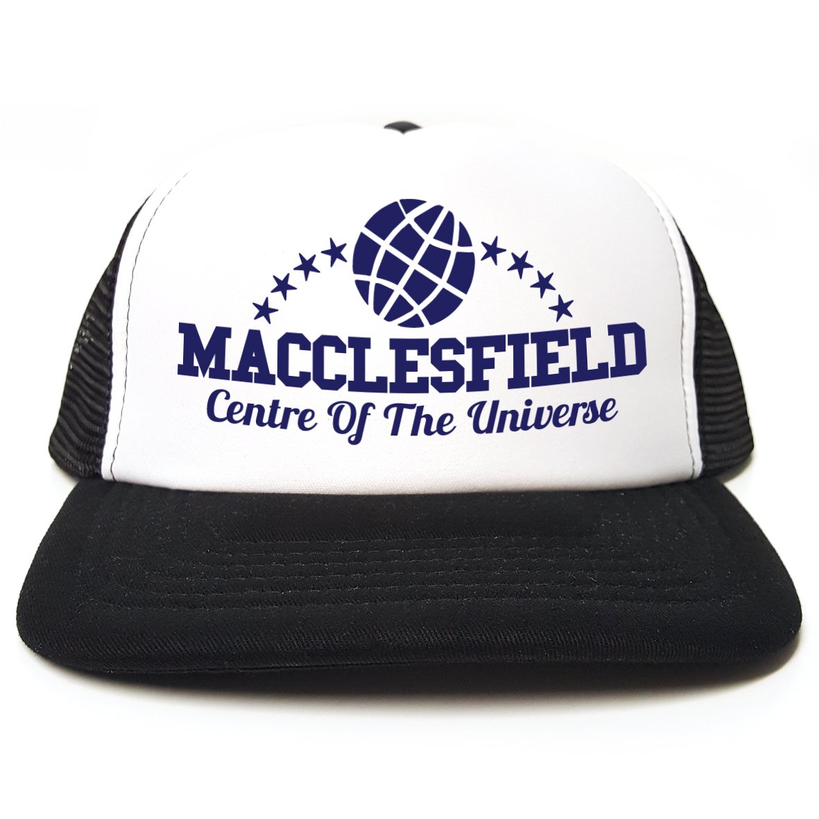 Rocket Fuel Clothing Black Rocket Fuel 'Macclesfield - Centre Of The Universe' Funny Printed Trucker Cap