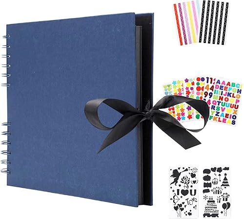 Álbum de recortes AIOR - Álbum de fotos para parejas con cinta de seda, papel para manualidades, álbum de recortes, regalos para el día de San