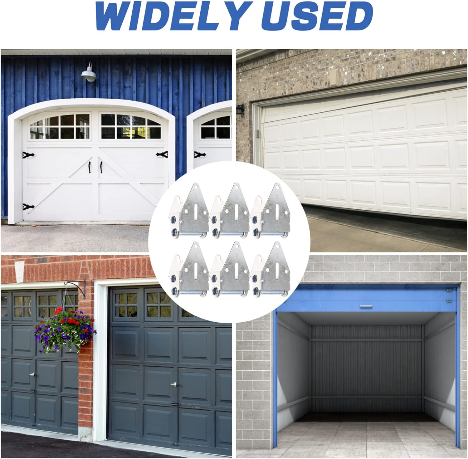 VILLCASE 6pcs Garage Door Hinges Durable Replacement Parts for Residential Doors Smooth Surface Design for Easy Installation and Performance