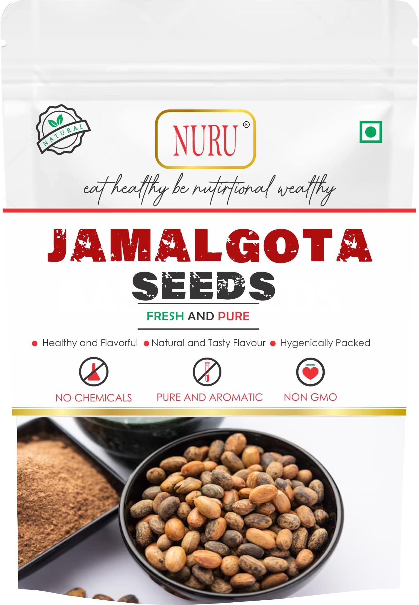 Jamalgota Seeds For Hair - Croton Seed | Croton Tiglium Seed | Jamalghota Seed | Jamalgota Beej | Jamalghota Beej | Jamal gota Seeds | Make Paste (50 gm)