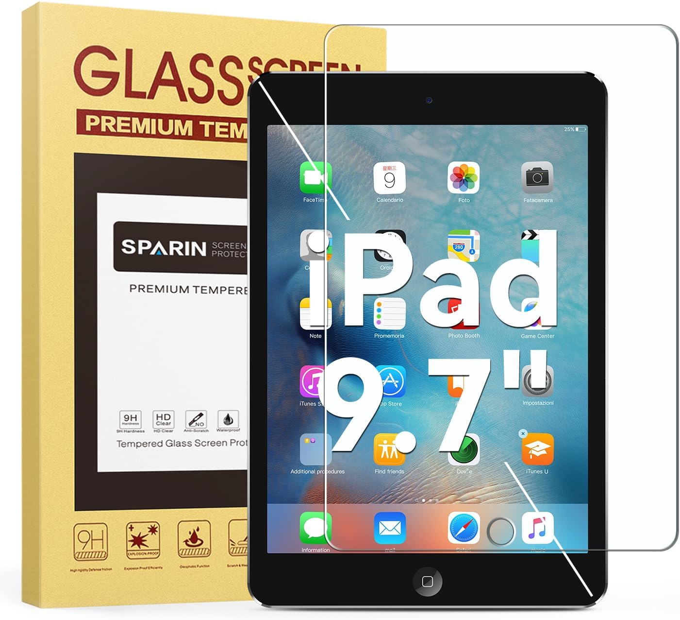 SPARIN Screen Protector for iPad 6th 5th Generation/iPad Air 2 9.7 inch