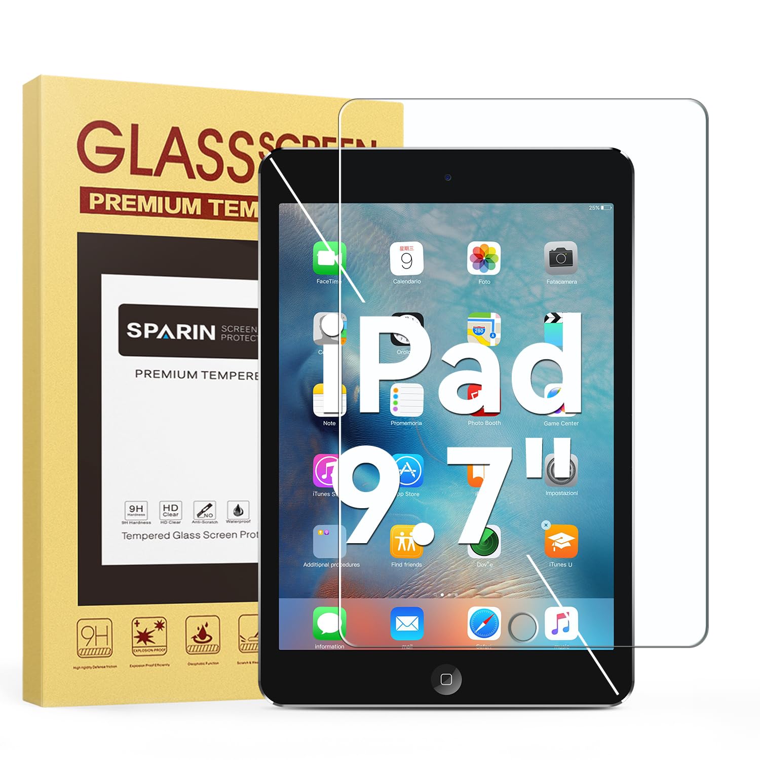 SPARIN Screen Protector for iPad 6th 5th Generation/iPad Air 2 9.7 inch