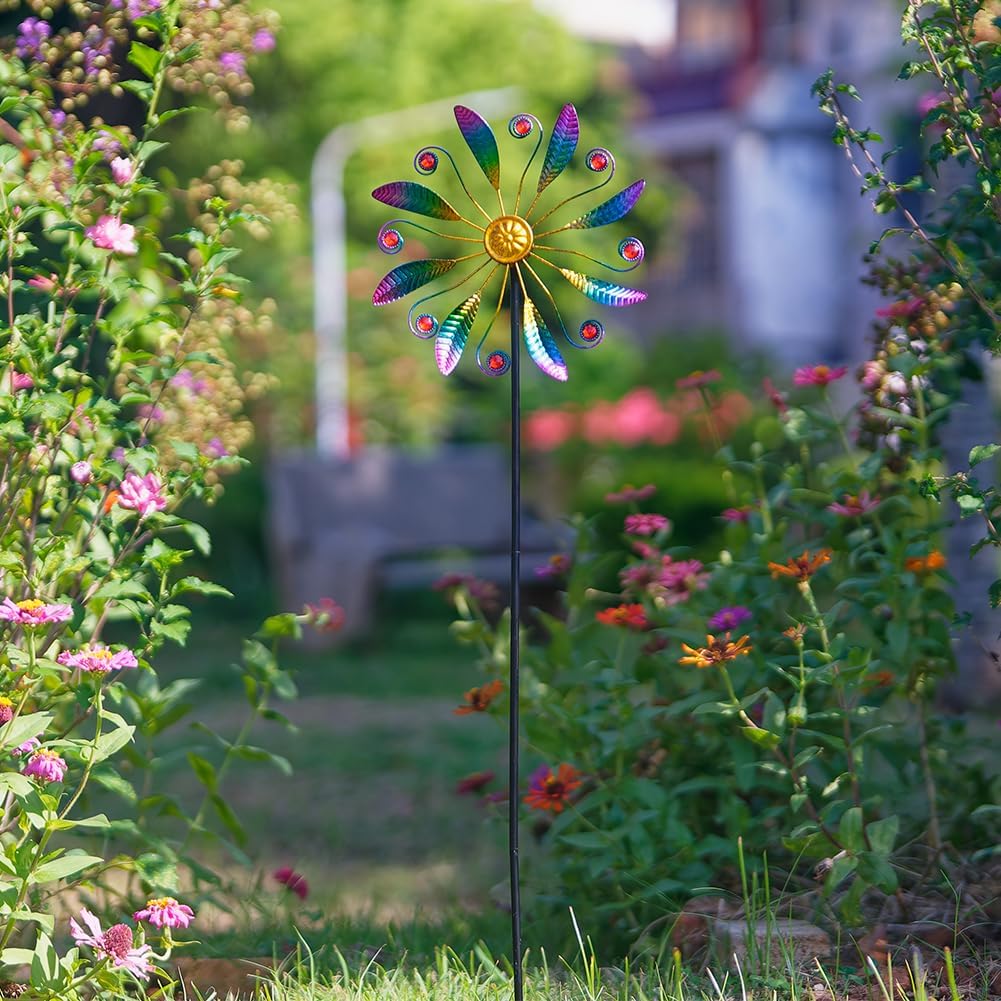 Metal Wind Spinners Outdoor,Wind Spinners for Yard and Garden Kinetic Windmill Waterproof Wind Sculptures & Spinners for Patio Lawn Decor