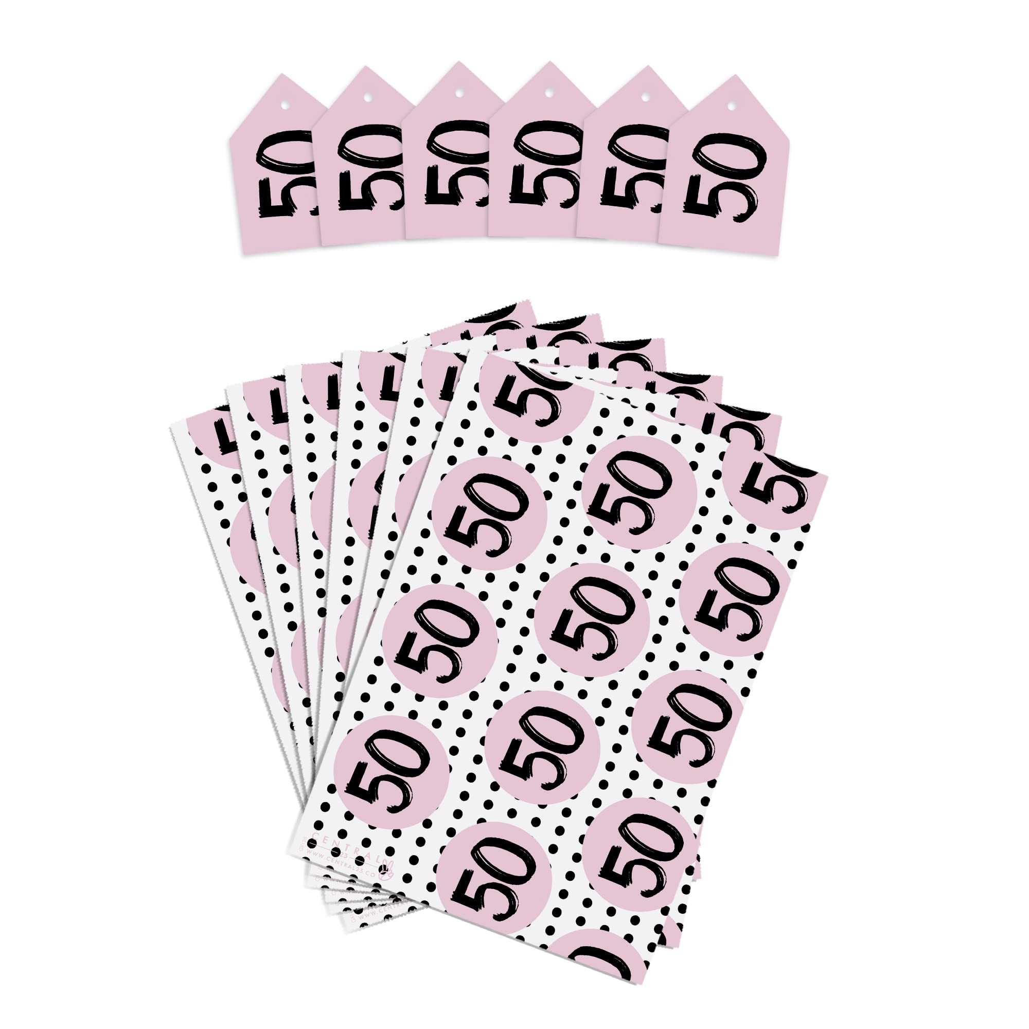 amazon-com-central-23-50th-birthday-wrapping-paper-for-women-men-6-sheets-thick-gift-wrap-pink-polka-dot-gift-wrap-paper-for-mom-or-dad-age-fifty-comes