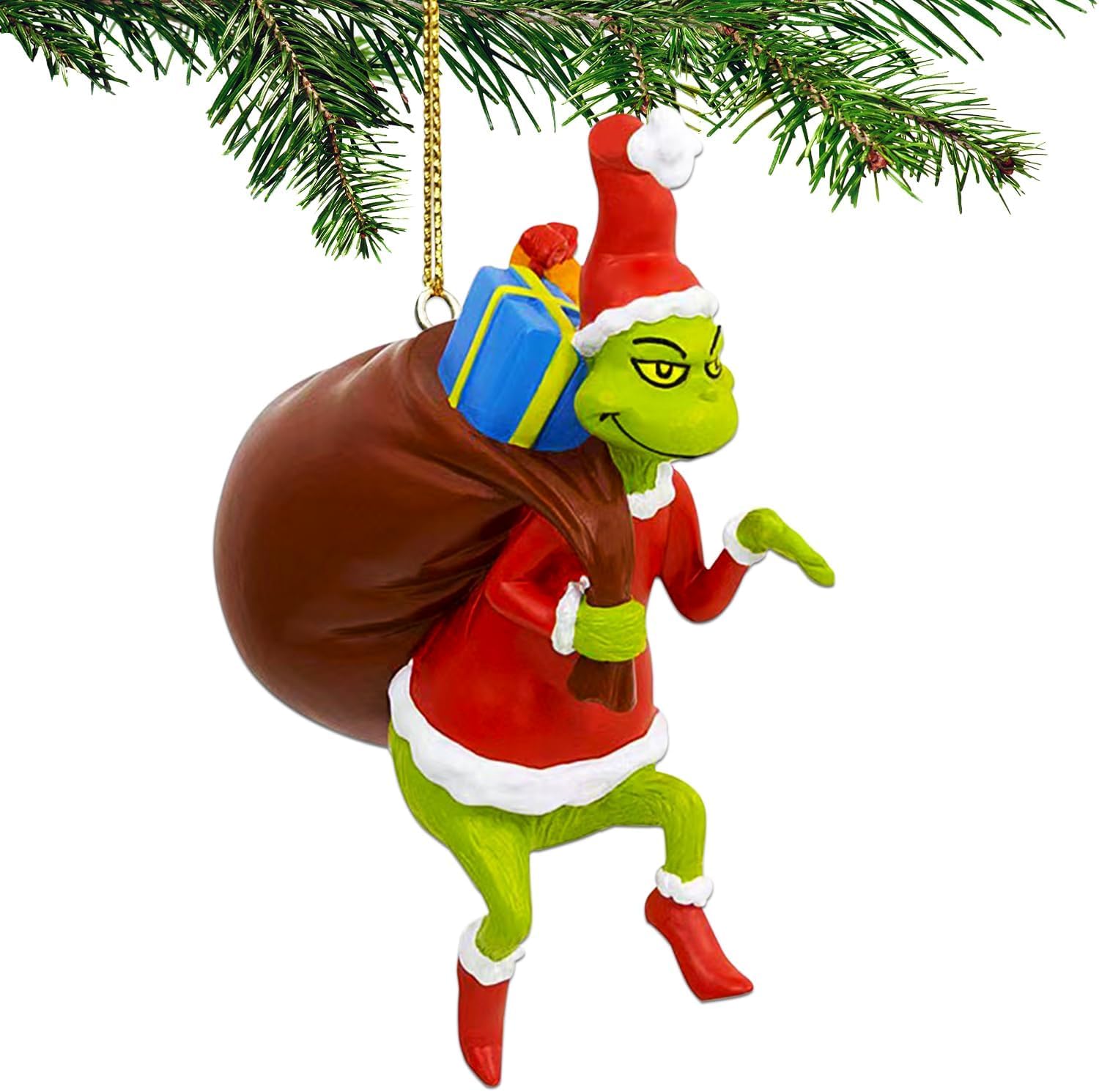 Adornos Navideños Grinch Decoraciones para Árbol de Navidad, Colgante de Navidad, Colgantes de Decoraciones para Árboles de Navidad para Hogar, Fiesta